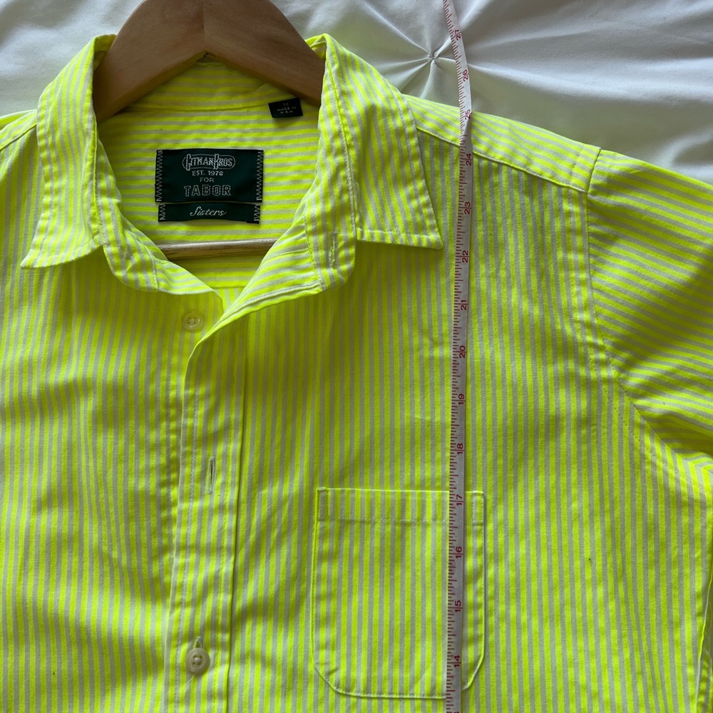 Chartreuse Specialty pinStriped women’s Shirt